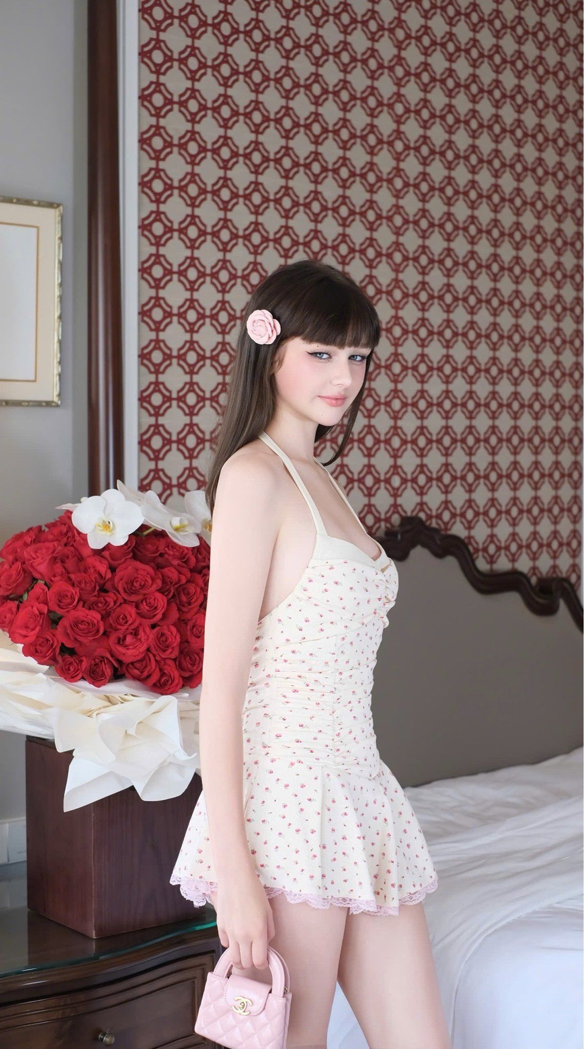Đầm Yếm Hoa Nhí Viền Ren