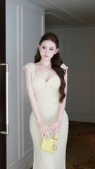 Đầm Ren Hoa Nổi Đính Nơ