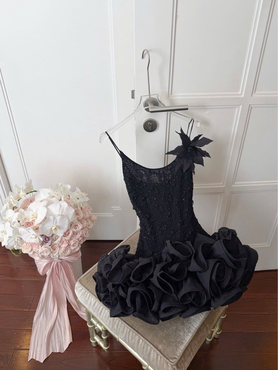 Đầm 2S Bèo Nhúng Kèm Hoa