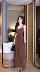 Đầm Dài Cột Eo Đính Nơ
