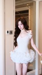 Đầm 2S Bèo Nhúng Kèm Hoa