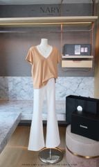 Set Áo Cổ V Quần Loe