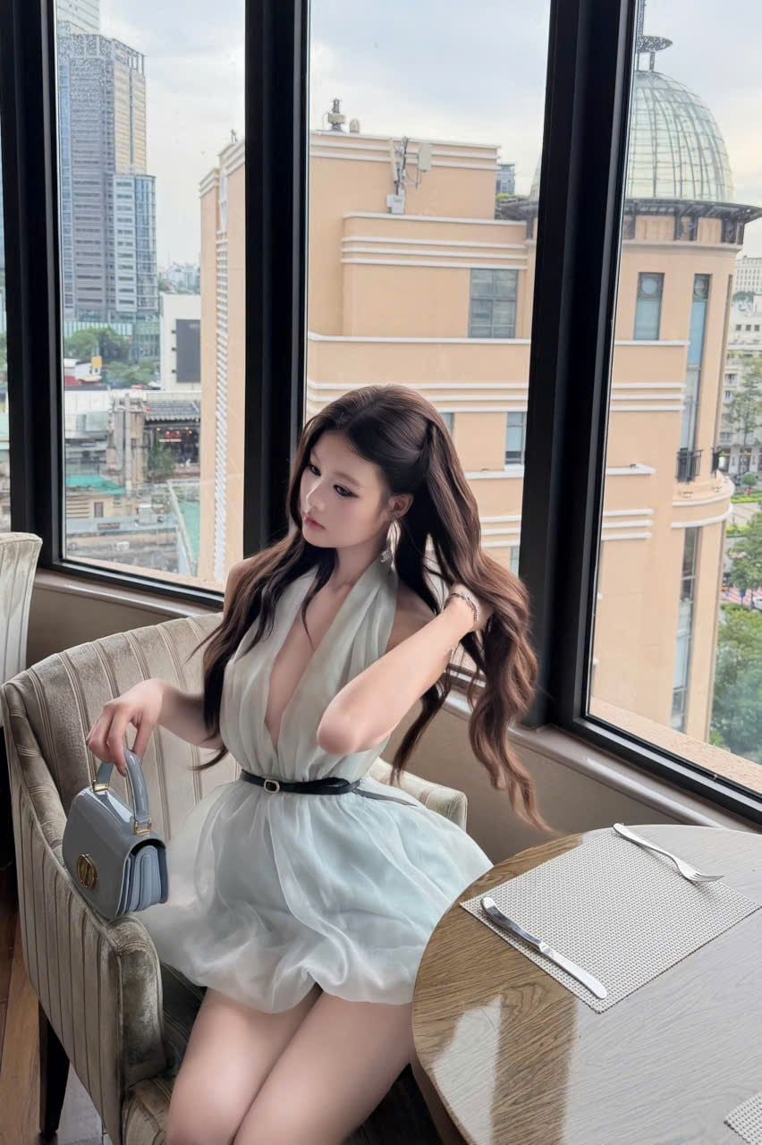 Đầm Yếm Voan Kèm Belt