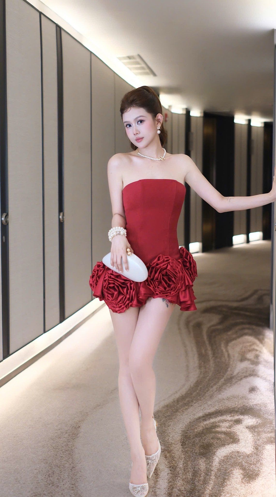 Đầm Cup Kết Hoa Tà Xéo