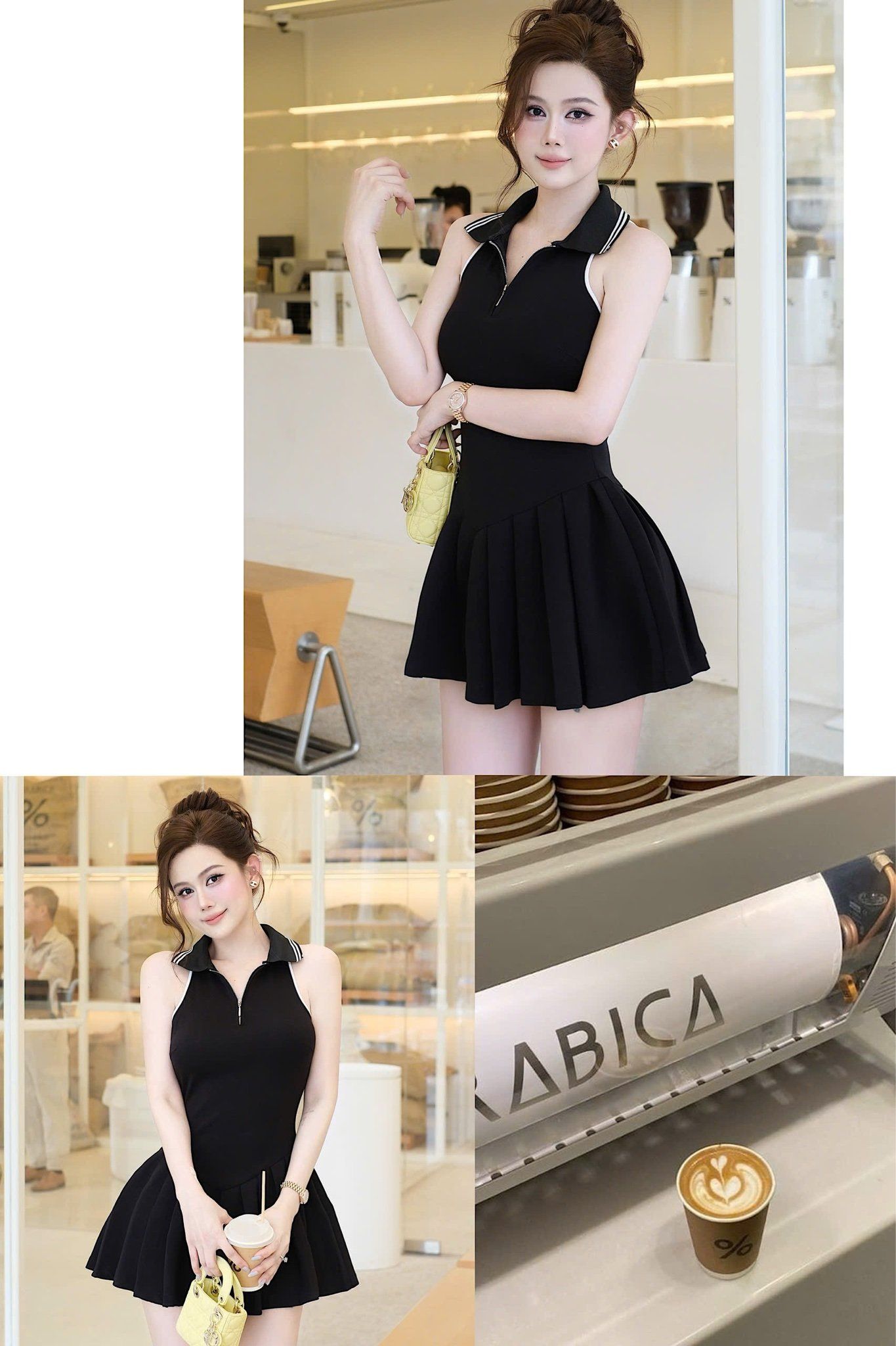 Đầm Xòe Cổ SM Khóa Kéo