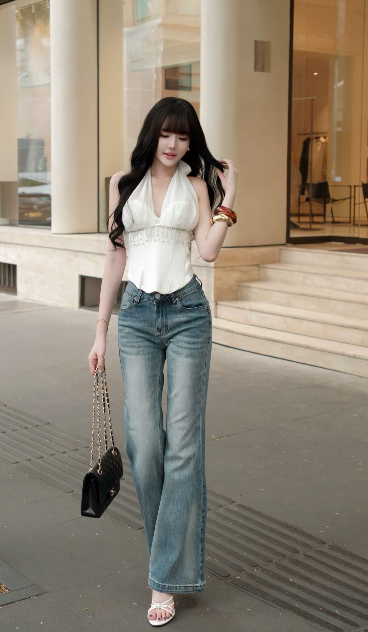 Quần Jean Ống Loe Basic