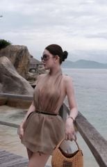 Đầm Yếm Voan Kèm Belt
