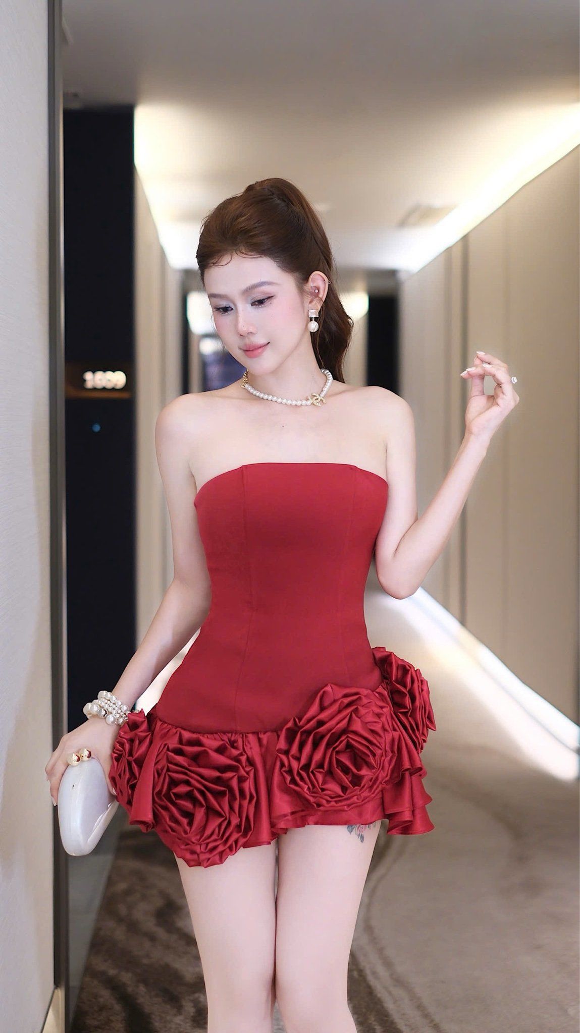 Đầm Cup Kết Hoa Tà Xéo