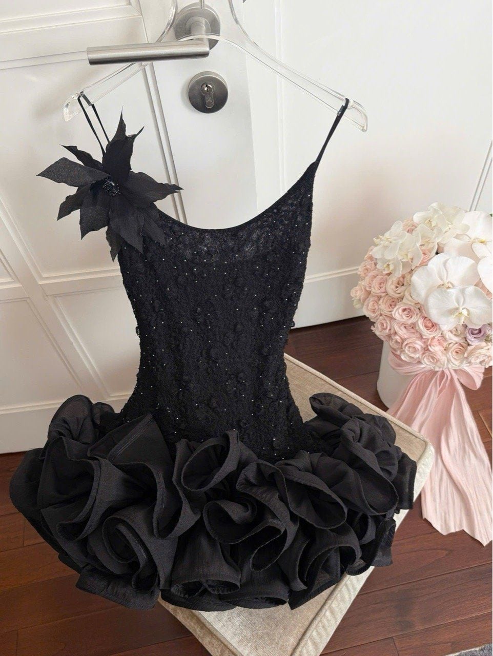 Đầm 2S Bèo Nhúng Kèm Hoa