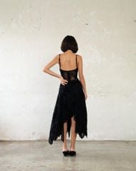 Đầm 2S Nhung Tà Xẻ Xòe