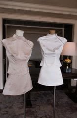 Set Lụa Tay Con Nút Bọc