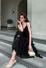 Đầm 2S Nhung Tà Xẻ Xòe