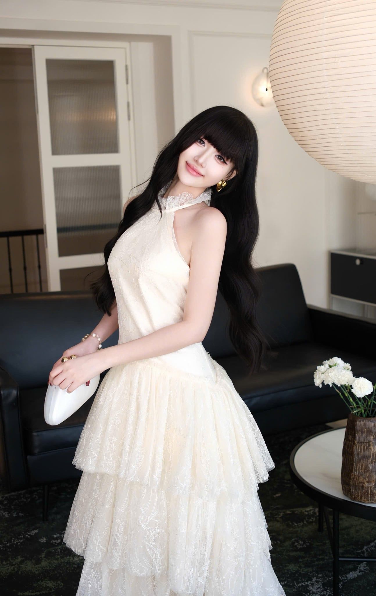 Đầm Cổ Yếm Ren Tầng