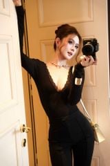 Áo Bodysuit Cổ Tim Viền Ren