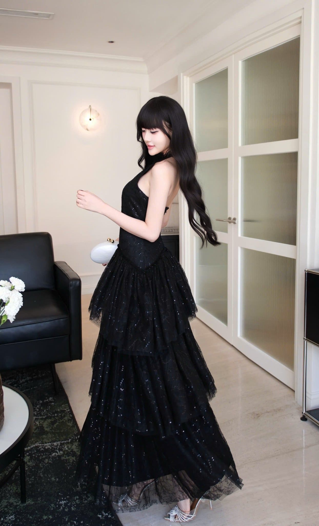 Đầm Cổ Yếm Ren Tầng