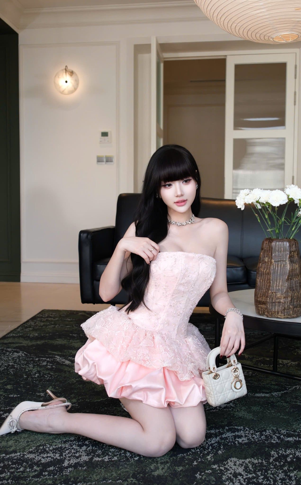 Đầm Cup Ren Tùng Bí