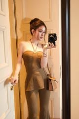 Set Yếm Hở Lưng Charm Hoa