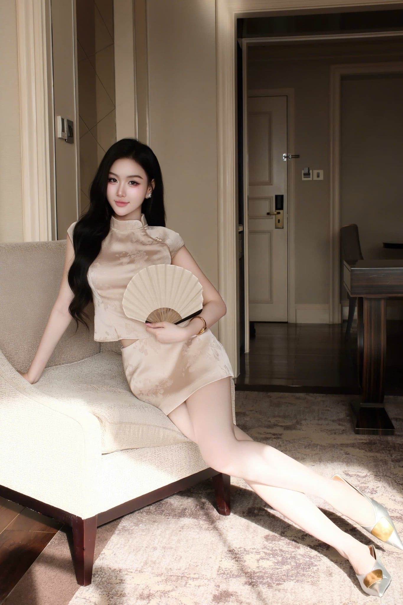 Set Lụa Tay Con Nút Bọc