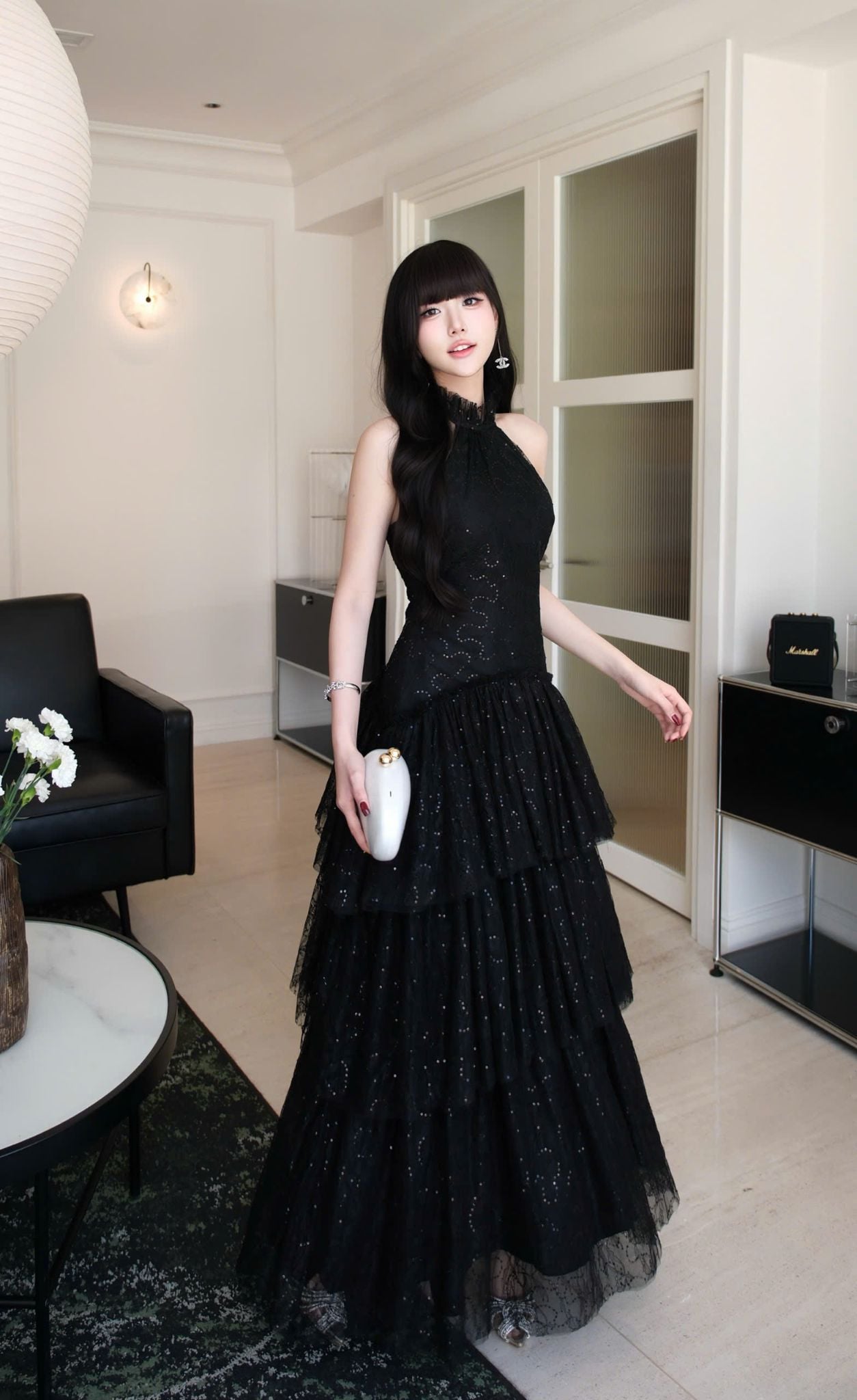 Đầm Cổ Yếm Ren Tầng