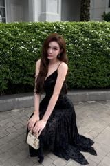 Đầm 2S Nhung Tà Xẻ Xòe
