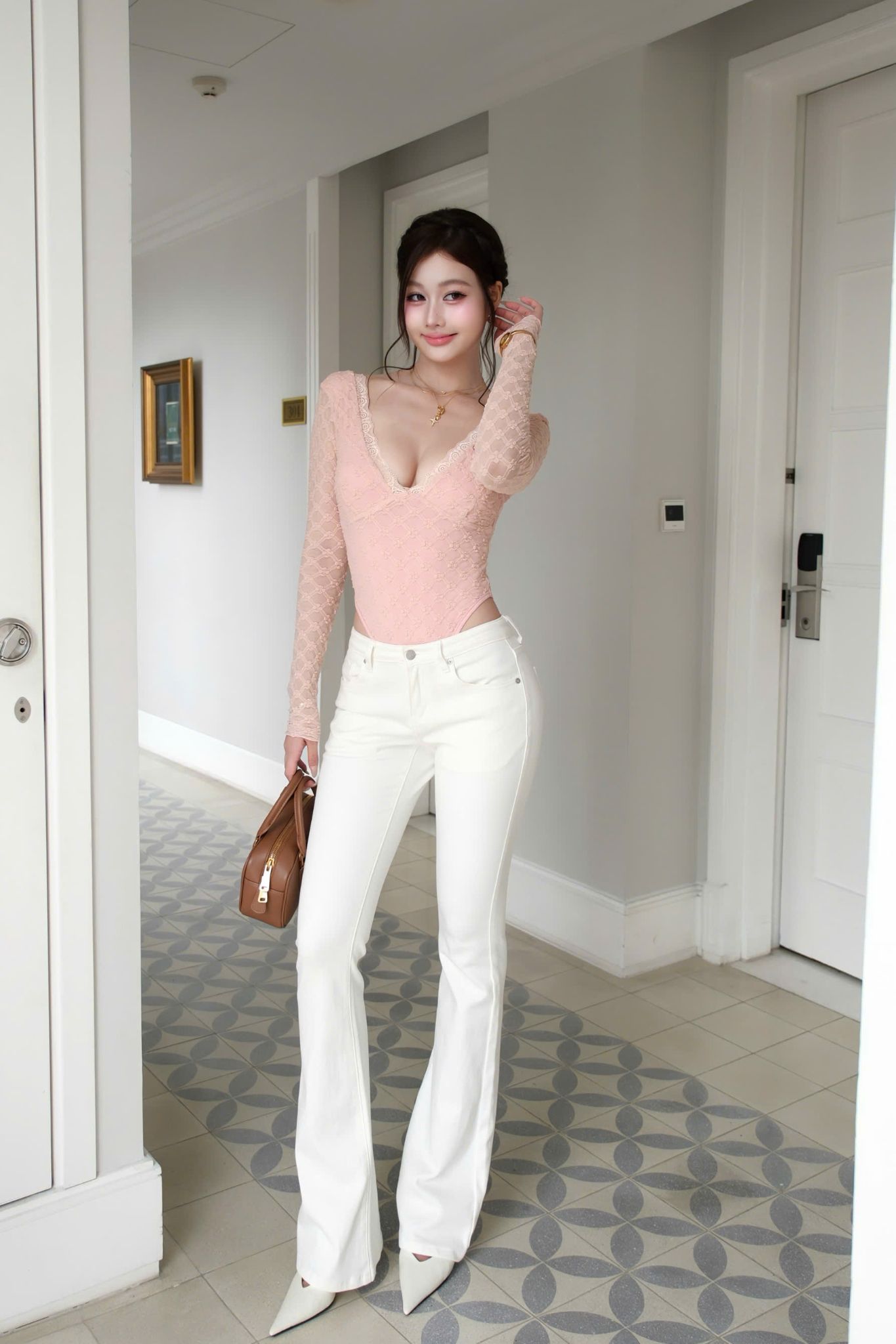 Áo Bodysuit TD Cổ Tim