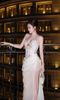 Đầm Yếm Ren Nhún Eo Xẻ Tà
