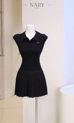 Đầm Xòe Cổ SM Xếp Ly Nhỏ