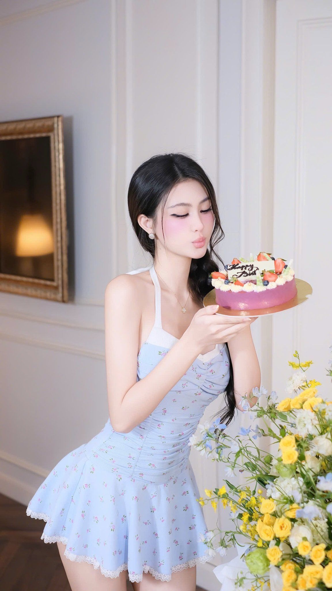 Đầm Yếm Hoa Nhí Viền Ren