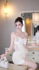 Đầm Voan Cổ Xéo Tua Rua