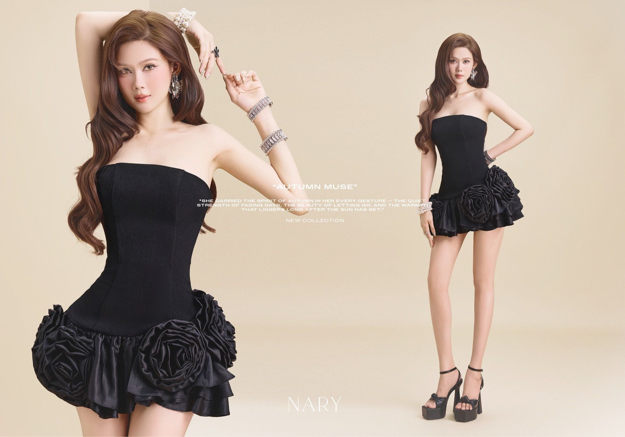 Đầm Cup Kết Hoa Tà Xéo