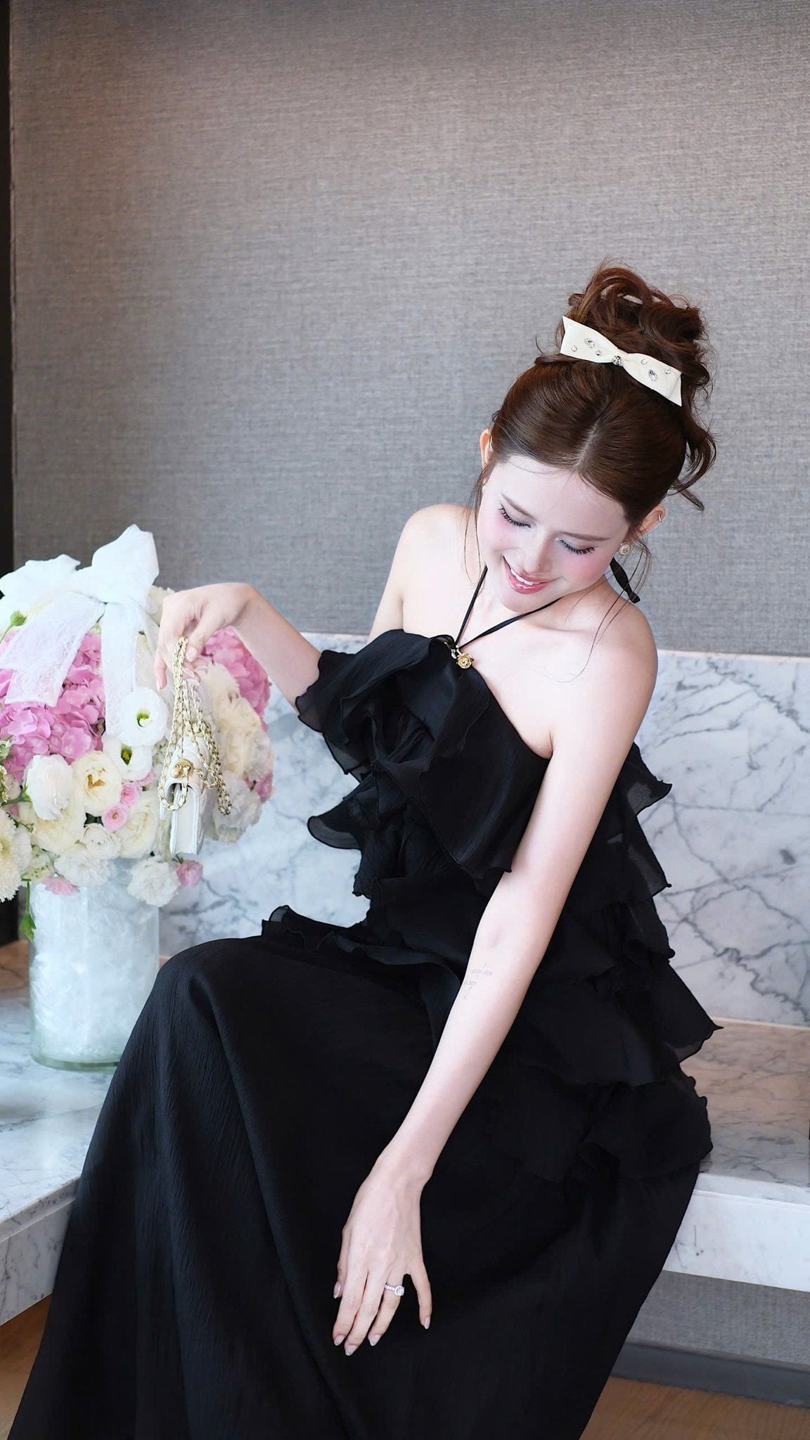 Đầm Yếm Voan Tầng Kèm Charm