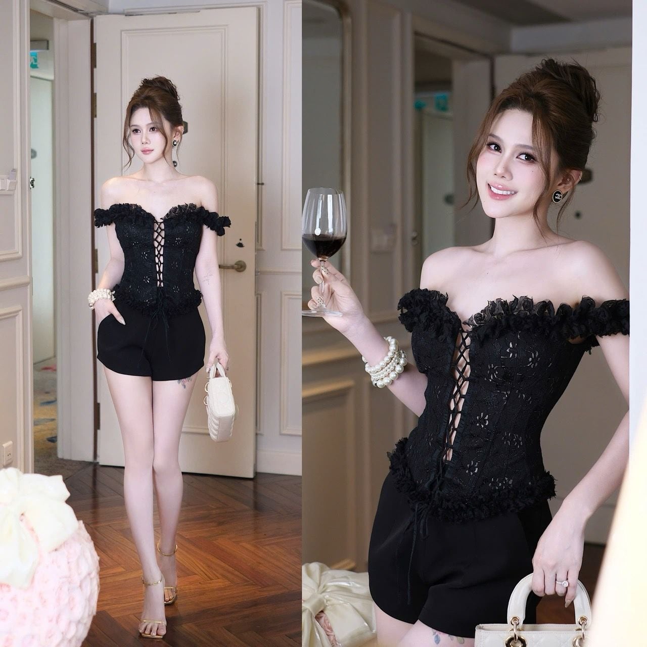 Áo Ren Đan Dây Bẹt Vai