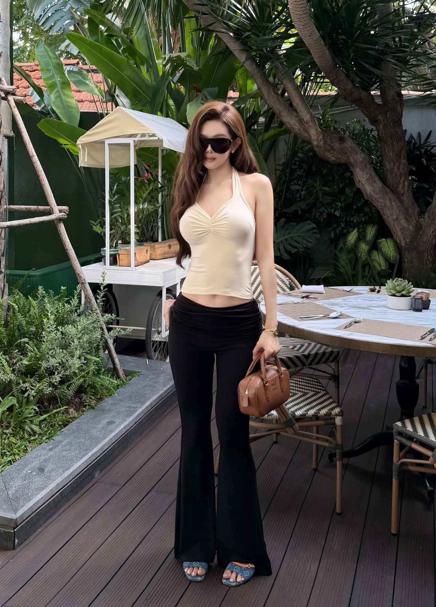 Set Yếm Quần Loe Lưng Nhún