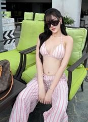 Set Sọc Áo Dây Quần Suông