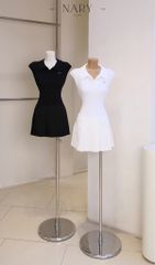 Đầm Xòe Cổ SM Xếp Ly Nhỏ