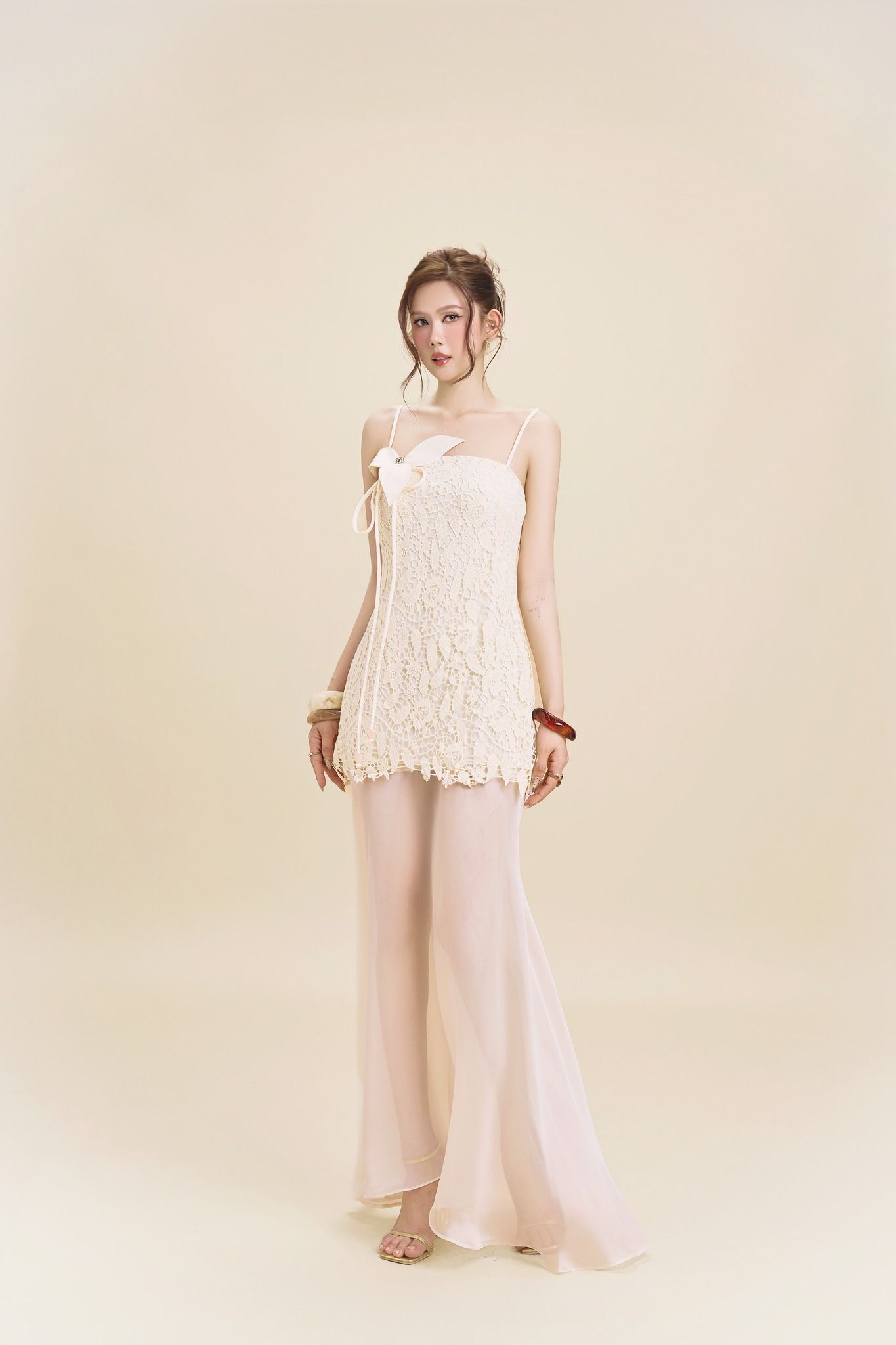 Maxi 2S Ren Hoa Phối Voan