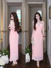 Đầm Lưới Cổ Tim Kèm Charm