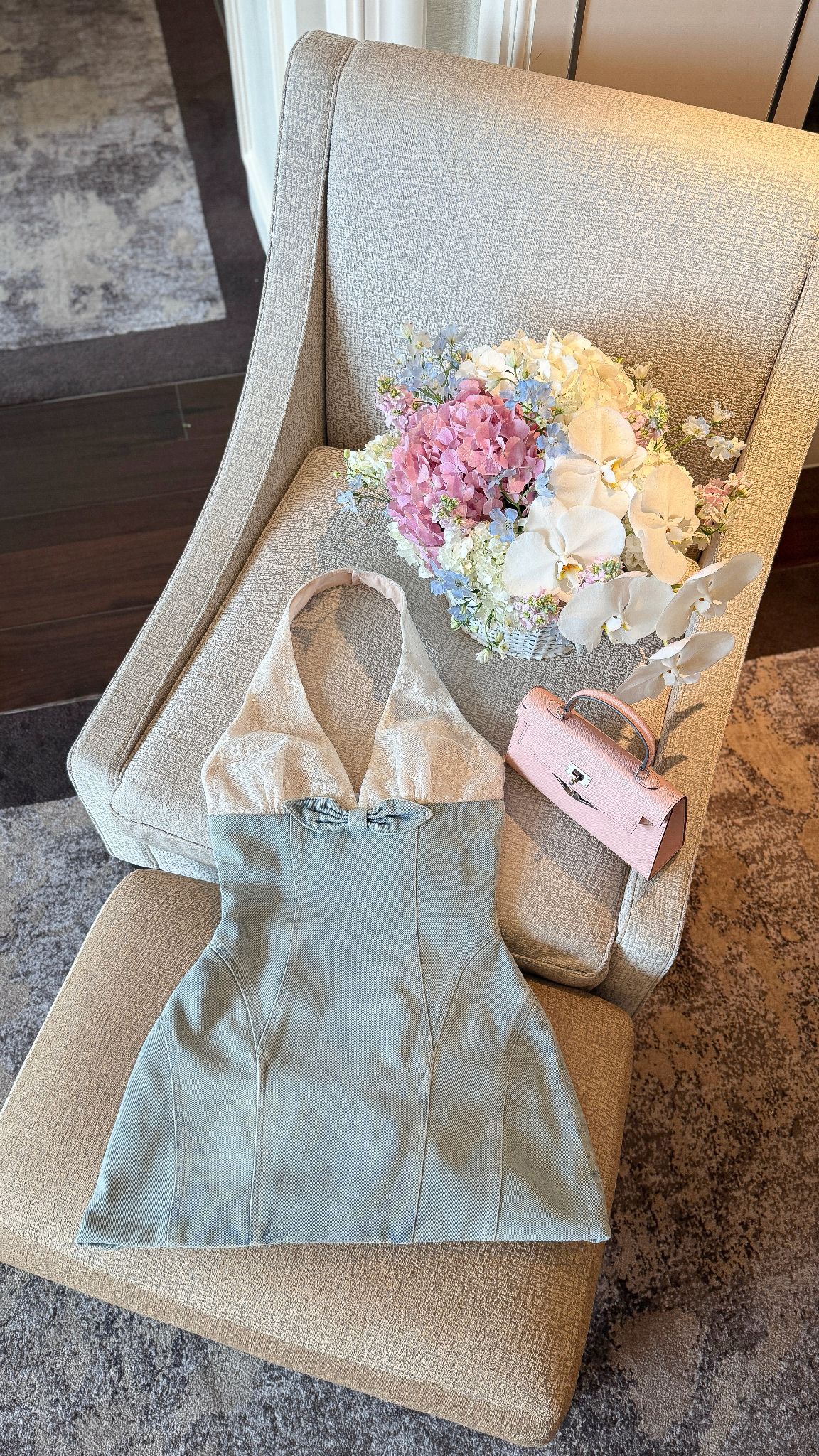 Đầm Jean Yếm Phối Ren