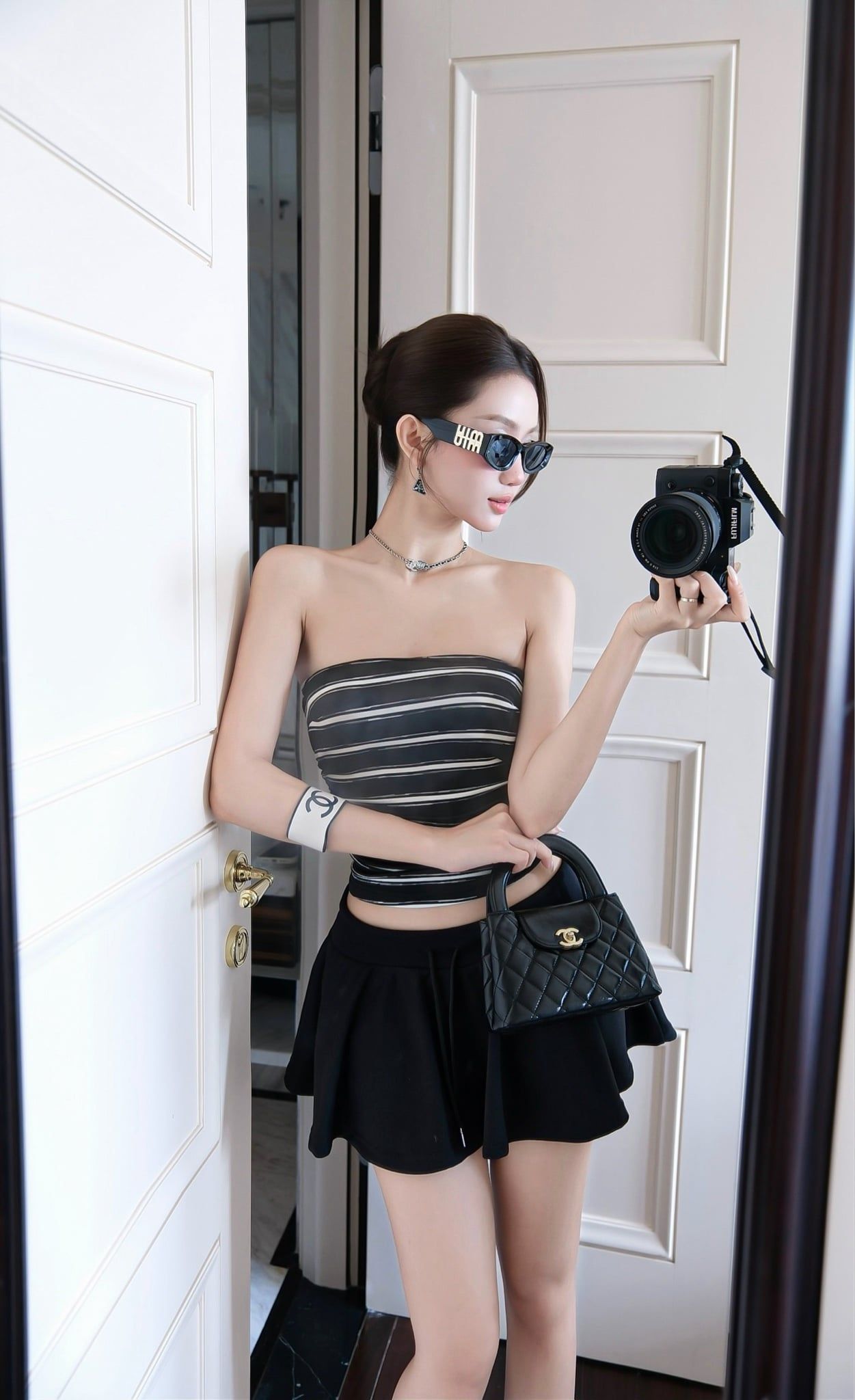 Set Áo Ống Sọc Cv Xòe