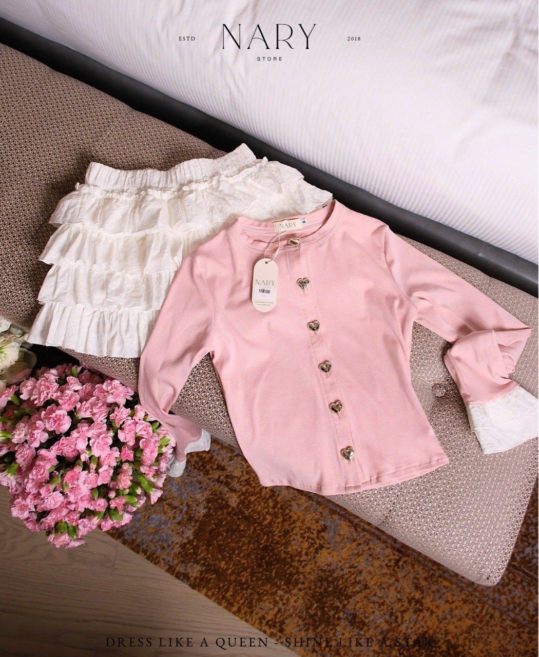 Set Áo Tay Loe Cv Xô