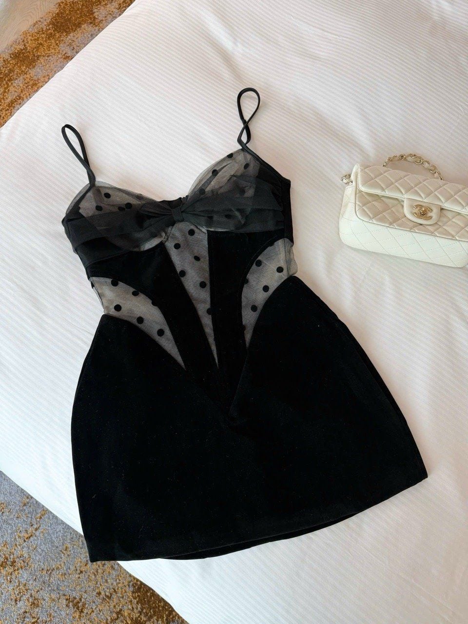 Đầm Nhung 2S Lưới Bi