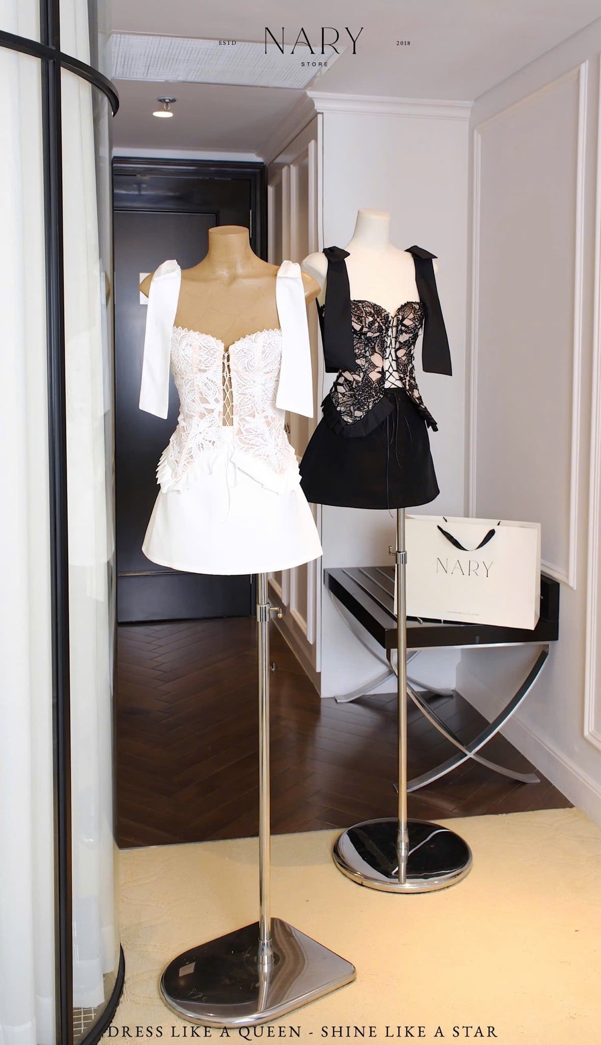 Áo Ren Đan Dây Nơ Vai