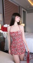 Đầm Yếm Nhúng Nền Hoa