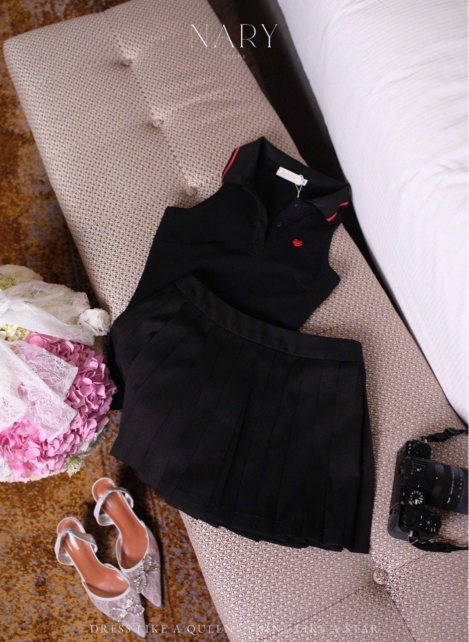 Set Bodysuit Cv Xếp Ly