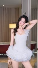 Đầm 2S Bèo Nhúng Kèm Hoa