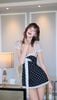 Đầm Chấm Bi Viền Ren Đính Nơ