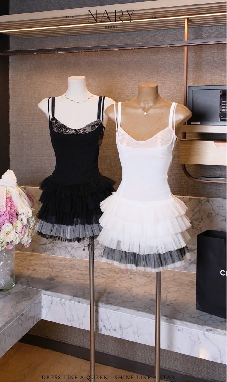 Đầm 2S Phối Bra Ren Tầng