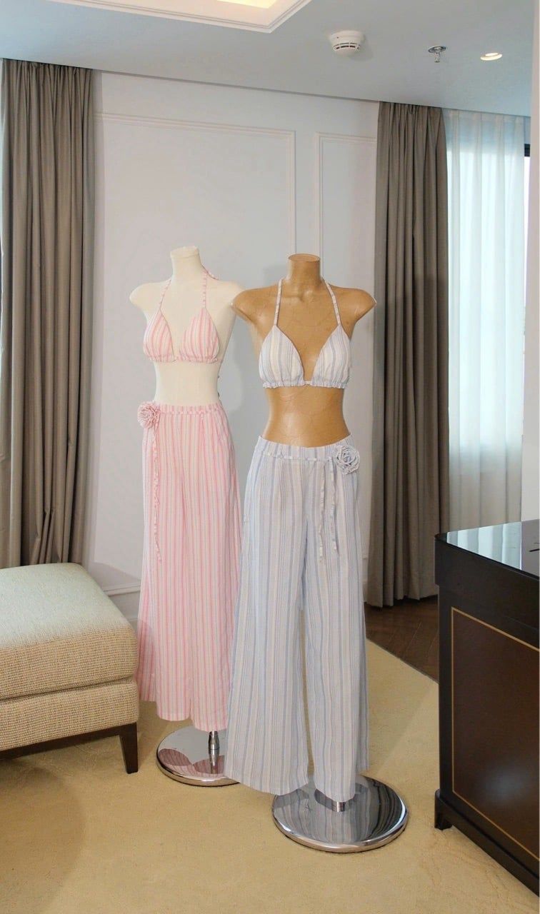 Set Sọc Áo Dây Quần Suông