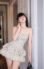 Đầm Cup Bèo Chấm Bi