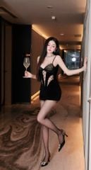 Đầm Nhung 2S Lưới Bi